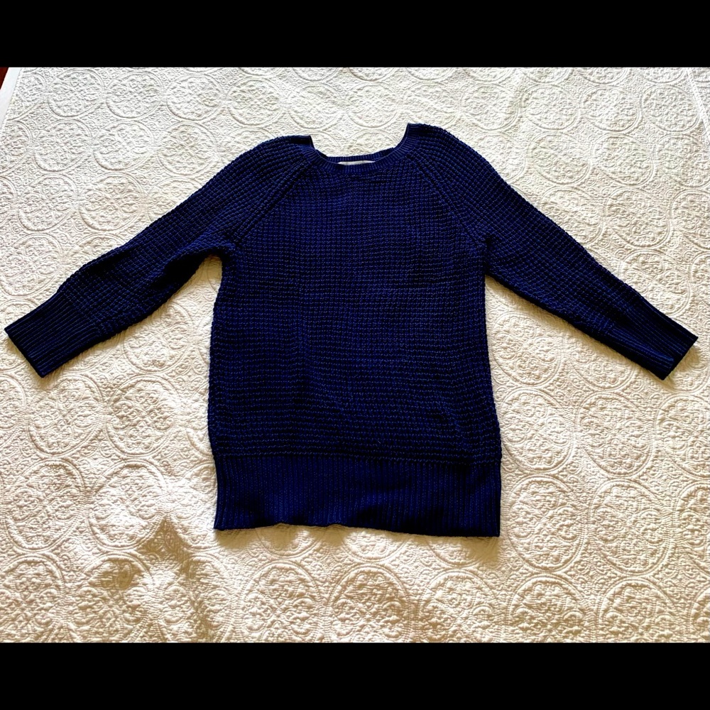 SOLD: DVF cotton sweater, navy blue